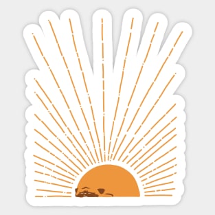 Abstract Sunrise Pug Sticker